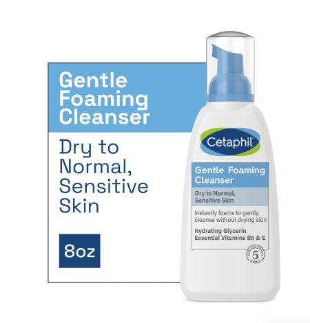 Cetaphil Gentle Foaming Cleanser, Face Wash for Sensitive and All Skin Types, 8 oz